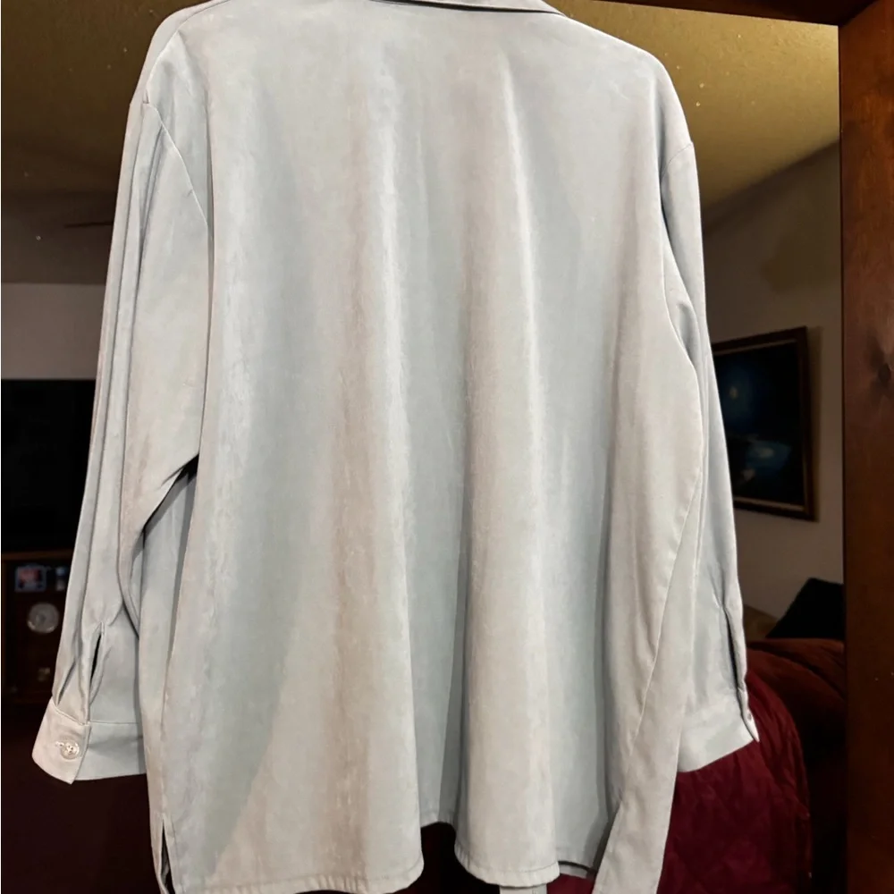 Embroidered Floral Women's Jacket - Green - Picture 5 of 7